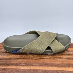 Rothy's The Weekend Slides Women's 10 Olive Green Criss Cross Straps Sandals